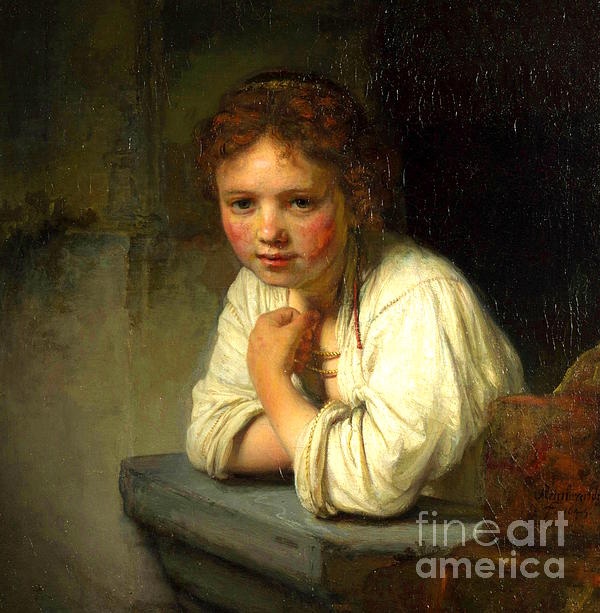 Alexandra Arts - Rembrandt van Rijn - A Young Girl Leaning on a Window