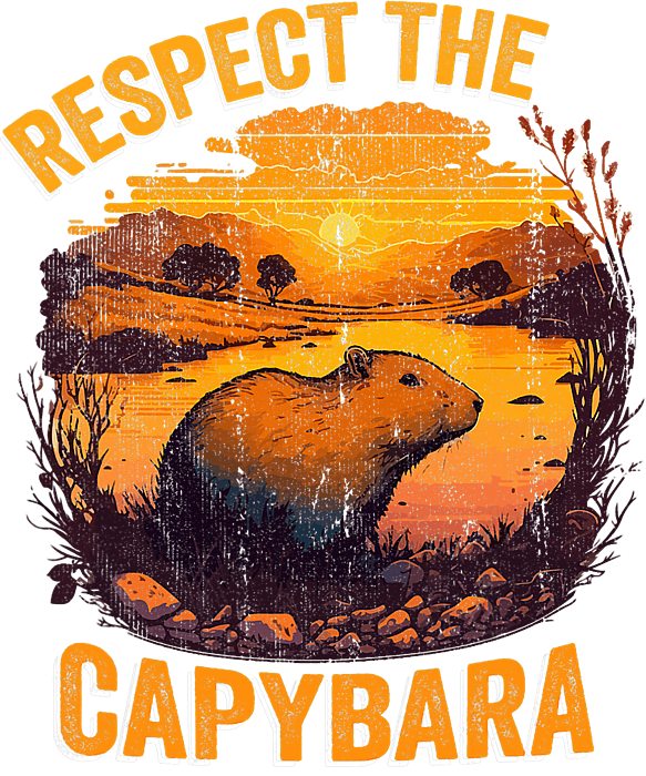Respect The Capybara Animal Funny Capibara Rodent Art Humor Zip Pouch ...