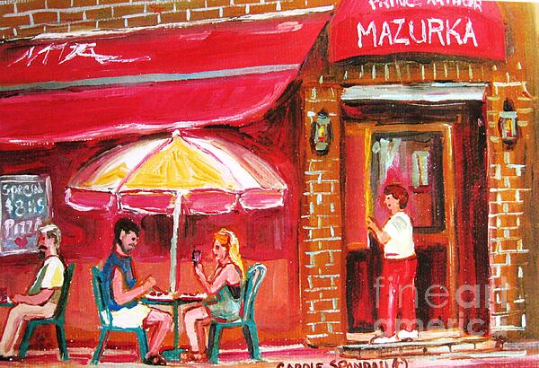 Carole Spandau - Restaurant Mazurka Polish Cuisine Montreal Landmark Prince Arthur Outdoor Cafe Cspandau Street Scene