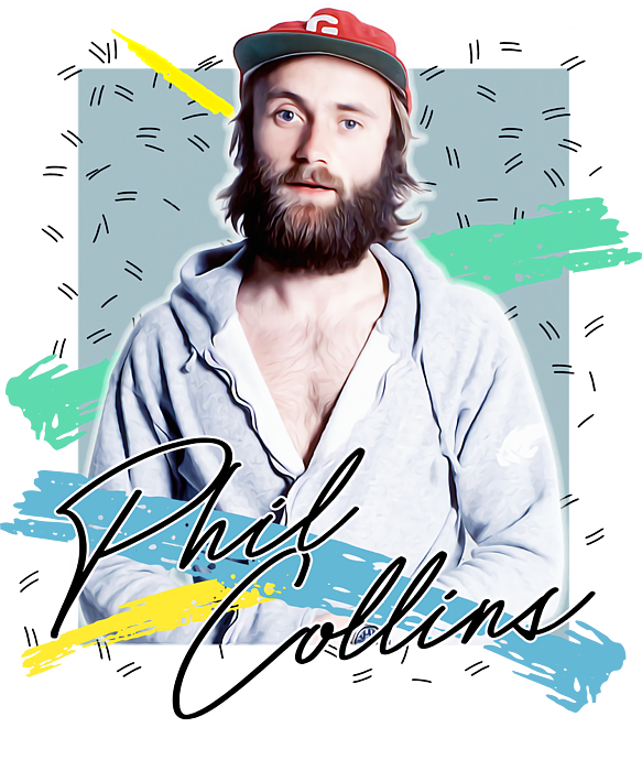 Retro 80s Phil Collins Aesthetic Fan Art Summer Greeting Card By Owen Logan