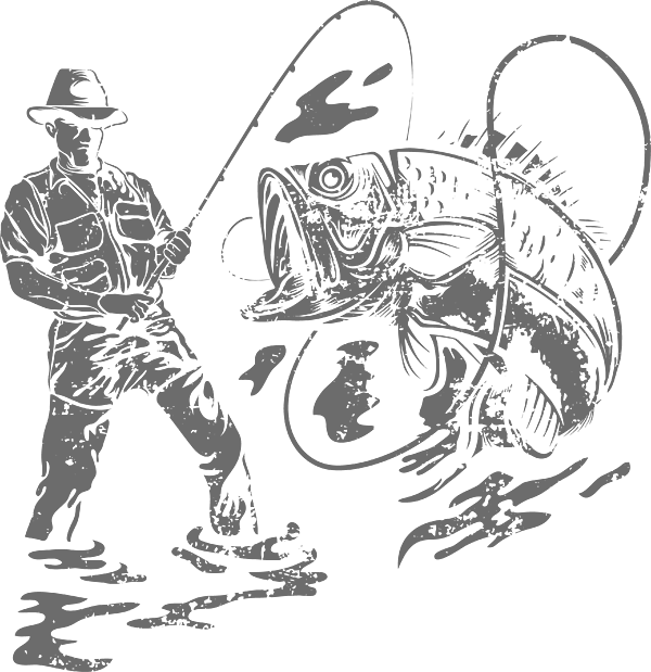 Retro Vintage Bass Fishing Icon - Fishing - Tapestry