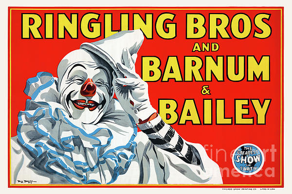 Vintage Treasure - Ringling Bros. and Barnum and Bailey Clown USA Vintage Poster