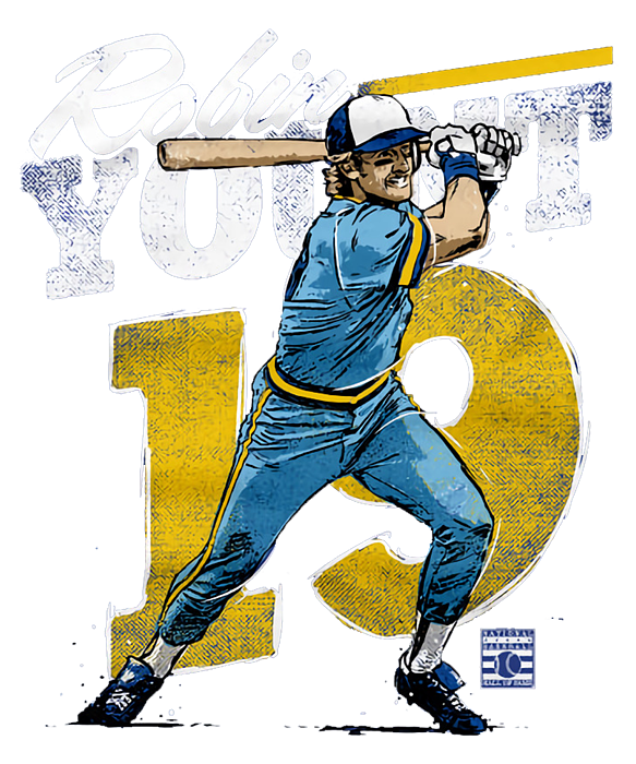 Robin Yount Throwback Card Bath Towel by Kelvin Kent - Pixels