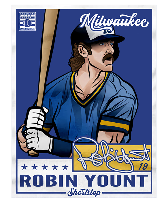 Robin Yount Throwback Card Sticker by Kelvin Kent - Pixels