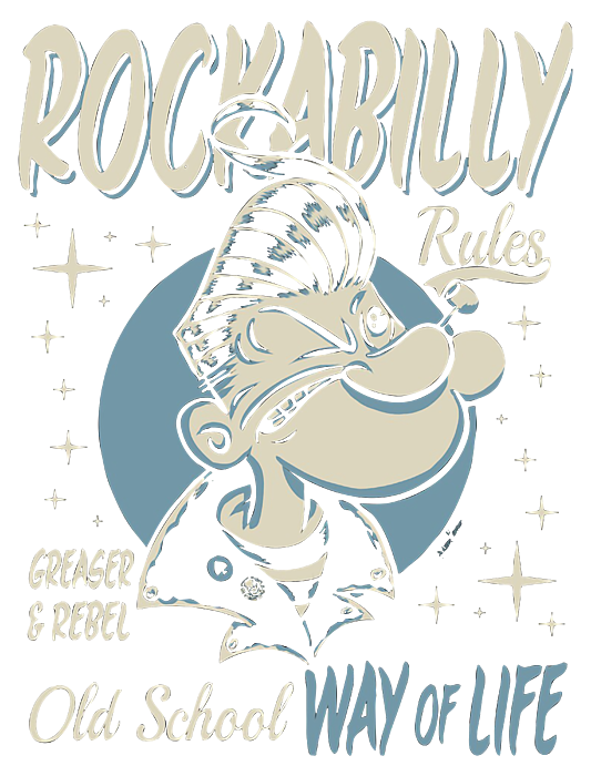 Rockabilly Rules Adult Pull-Over Hoodie by Jojo Ling - Pixels