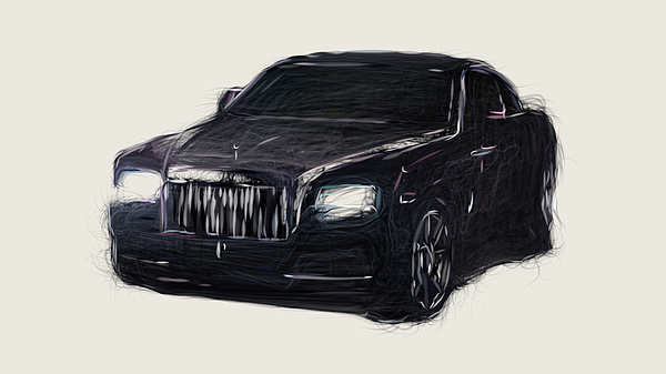Rolls Royce Wraith Car Drawing #2 Digital Art by CarsToon Concept - Pixels