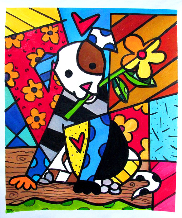 Romero Britto Painting 1963 Brazil Spiral Notebook by Anwar