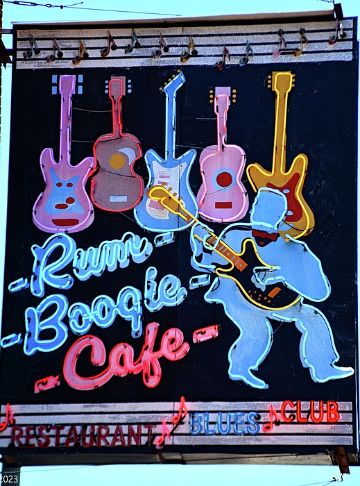 Lisa Wooten - Rum Boogie Cafe Restaurant Blues Club Sign Memphis Tennessee