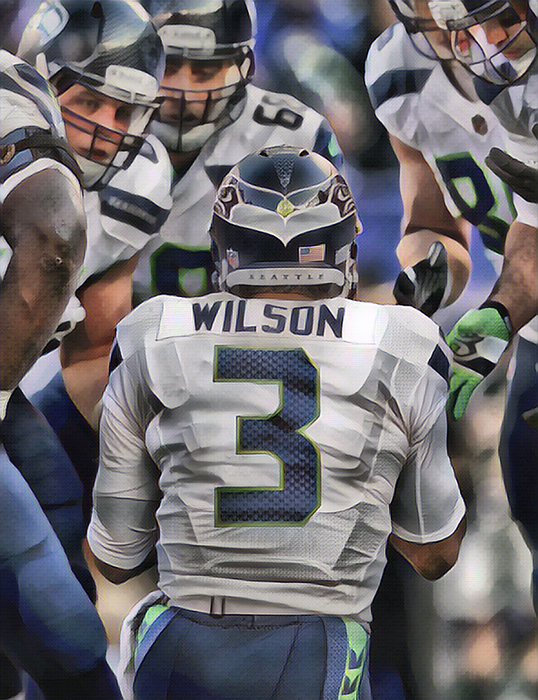 Russell Wilson Seattle Seahawks Pixel Art 13 T-Shirt by Joe Hamilton -  Pixels