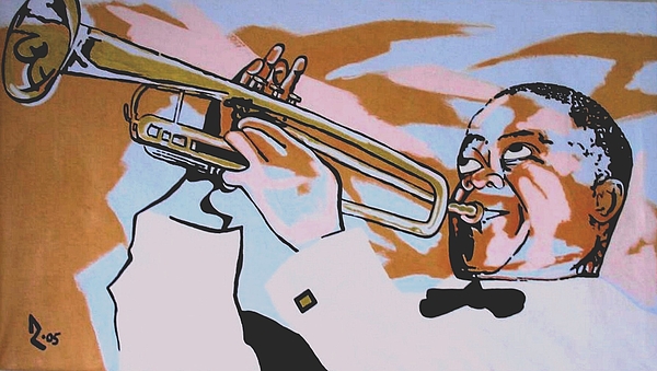 Vintage Louis Armstrong Satchmo Trumpet Jazz T-shirt sz L