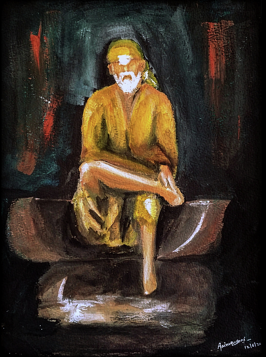 sai baba abstract painting