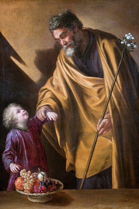Sebastian martinez - Saint Joseph with the Christ Child by Sebastian Martinez 1650