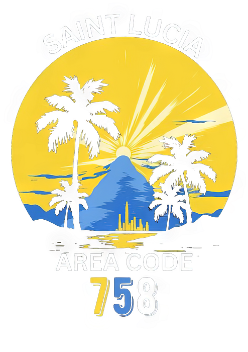 Saint Lucia Area Code 758 Kids T-Shirt by Simone Edward Artwork 