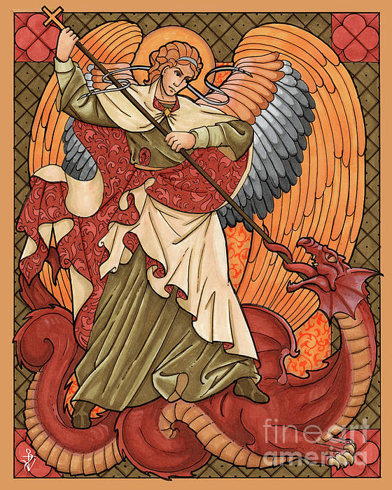 Saint Michael and the Dragon Kids T-Shirt by Lawrence or AnNita