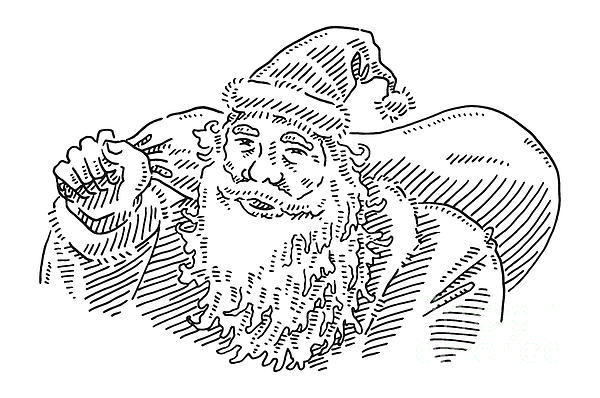 Santa Claus Cartoon Character Vintage Ink Drawing Pop Art Color Stock  Illustration - Download Image Now - iStock