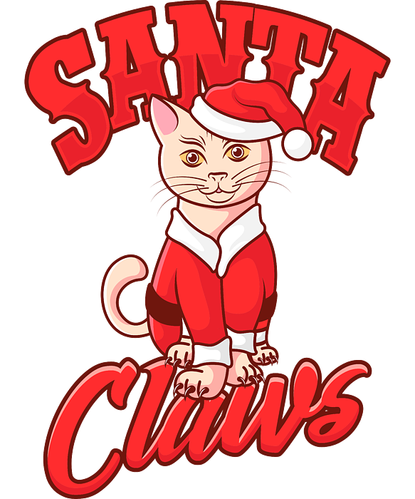 Santa Claws Cat Christmas Santa Claus Funny Cute Jigsaw Puzzle by