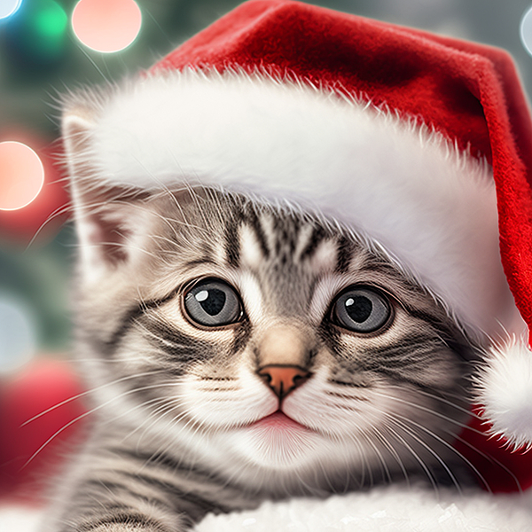 Santa kitten 2024