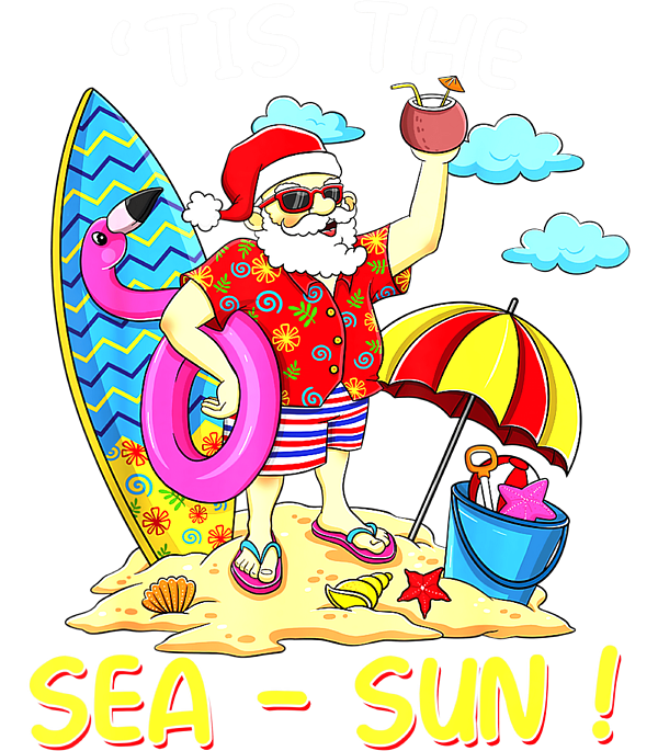 Download Santa Surf Flamingo Float Tis the Sea Sun Christmas In ...