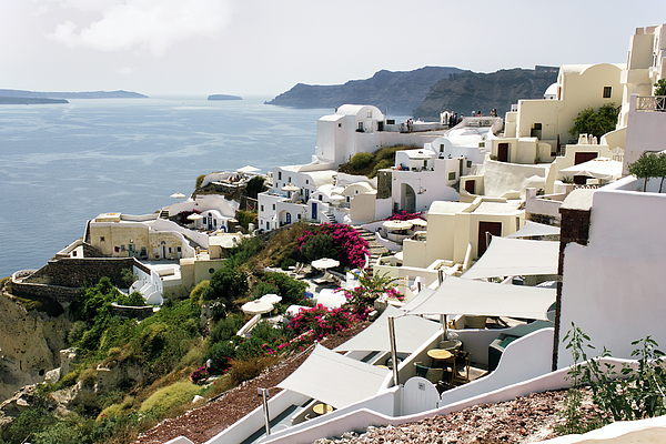 Greek Island Mediterranean View Santorini Stock Image - Image of