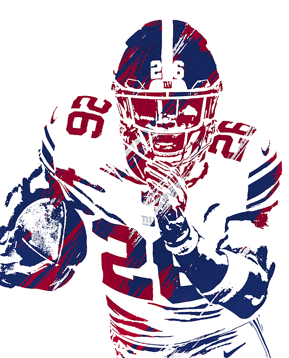 Saquon Barkley NEW YORK GIANTS PIXEL ART 2 Greeting Card by Joe Hamilton