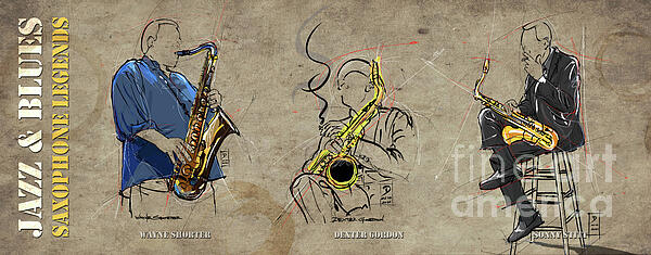 Brush and Bike - Saxophone Jazz Heroes,Original Artwork,Jazz Legends