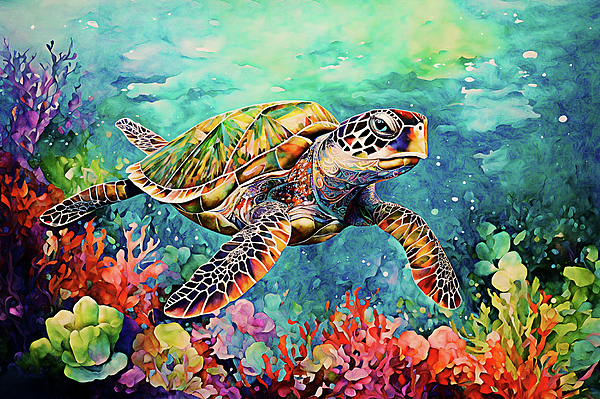 Sea Turtle Tapestry by Peggy Collins Fine Art America