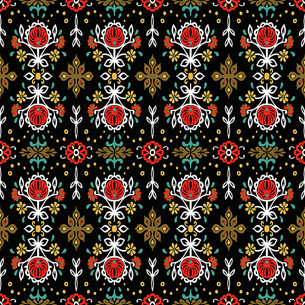 Seamless pattern with traditional turkish style Drawing by Julien - Fine  Art America