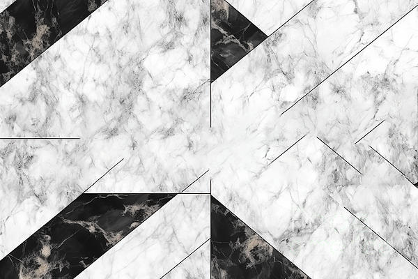 HIGH RESOLUTION TEXTURES: Seamless marble black & white tile pattern texture