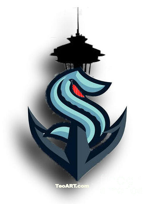 Seattle Kraken Anchor Space Needle Art T-Shirt