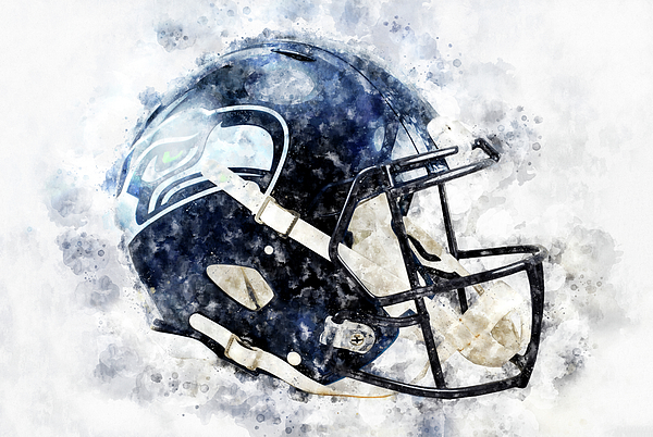 Detroit Lions Helmet Watercolor Art by Ksenia Dvornikova