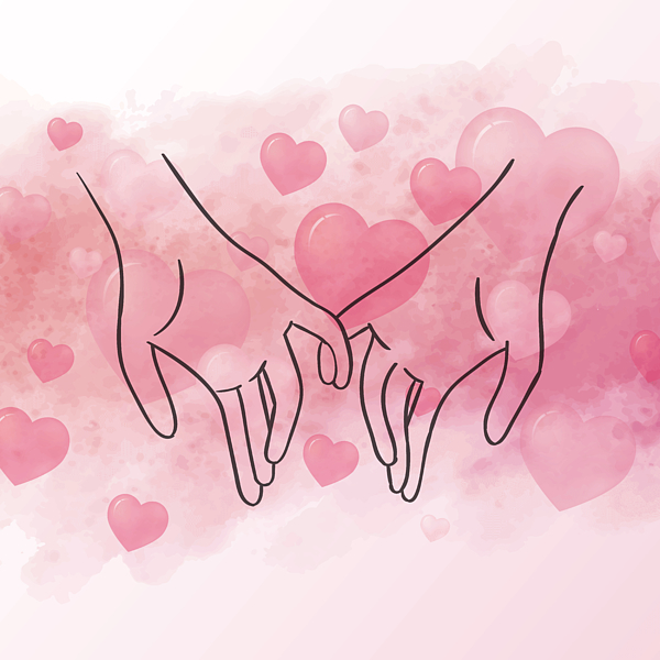 Abstract illustration of pinky promise always together concept