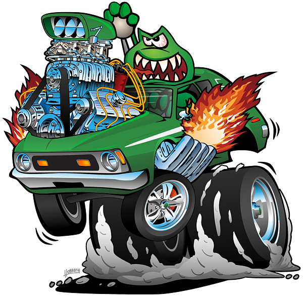 Green Monster Yellow Hot Rod T Shirt