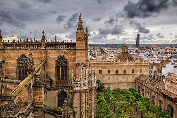 Artur Bogacki - Seville Cathedral With Garden Of Orange Trees