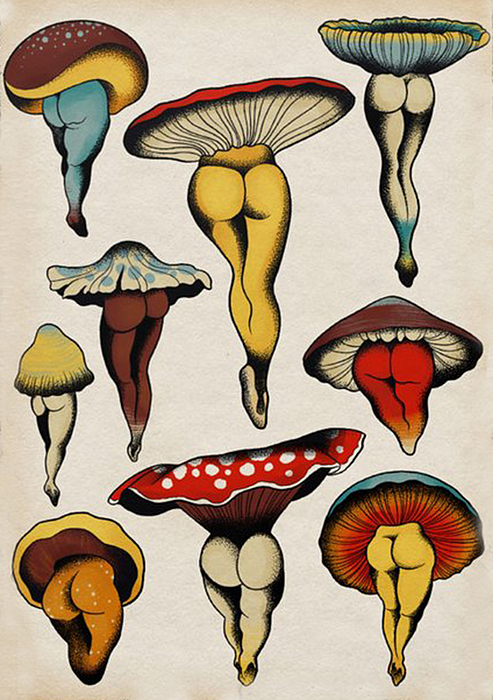 Sexy mushrooms Shower Curtain by CeciTattoos