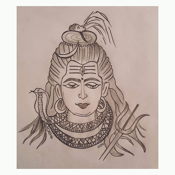 how to draw lord Shiva | lord shiv drawing | shiv shankar drawing - YouTube