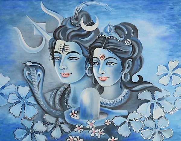 Shiv Parvati Painting by Akash - CraftTatva.com-kimdongho.edu.vn