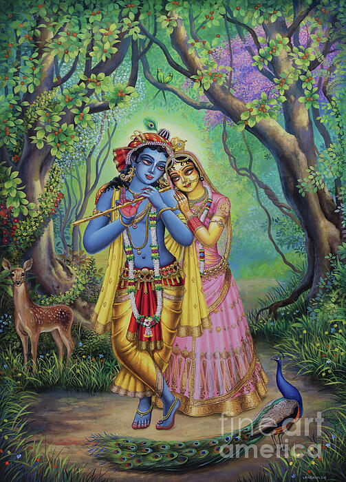Vrindavan Das - Shree Radha Krishna in the forest of Vrindavan