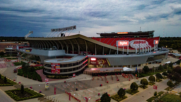 Overhead view Kansas City Chiefs Arrowhead Stadium by Eldon McGraw