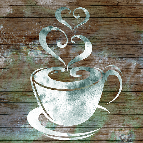 Irina Sztukowski - Silver Glow Watercolor Coffee Cup Cafe Art 