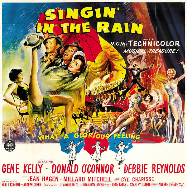 Singin 'in the Rain Shirt 1952 Cult Movie Poster 3/4 Manche Raglan T-Shirt 