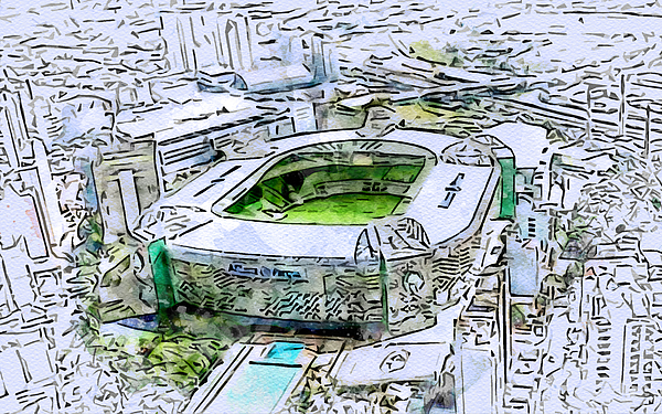 Sketch 026 Allianz Parque Hdr Palmeiras Stadium Aerial View Soccer