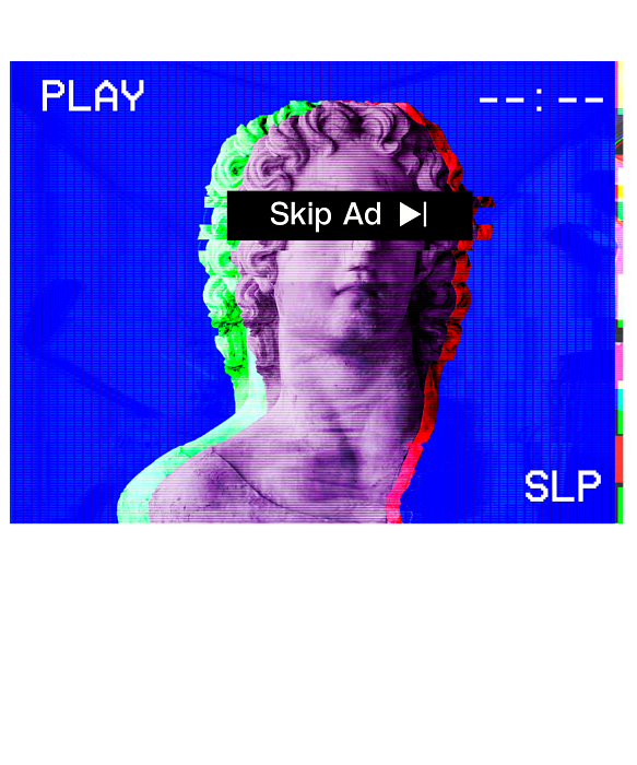 skip ad online advertising meme aesthetic vaporwave statue print sticker by dc designs suamaceir fine art america