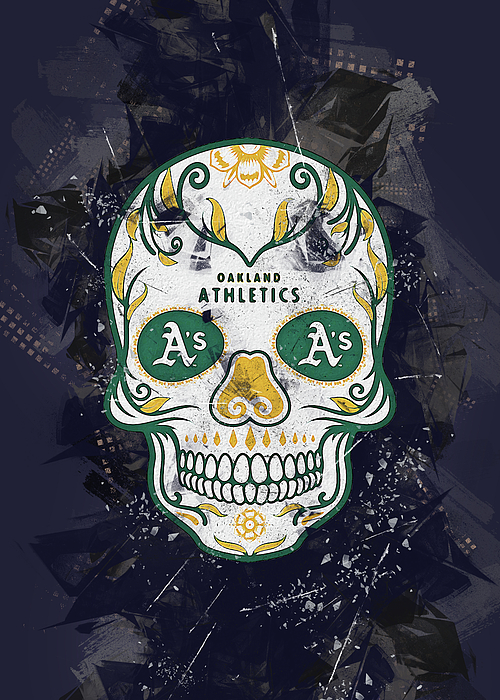 Skull Baseball Seattle Mariners T-Shirt by Leith Huber - Pixels