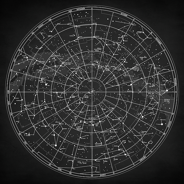 Sky Map of Northern Hemisphere Beach Sheet by Zapista OU - Pixels