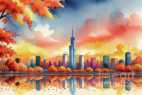 Artsy Inventor - Skyline and Cityscape - Autumn Glow