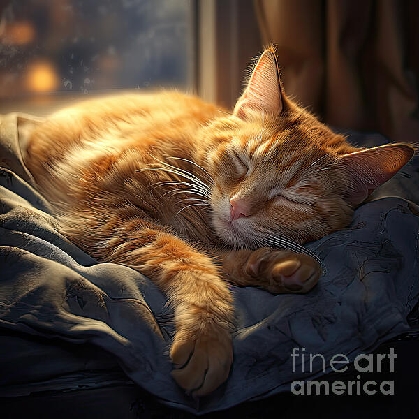 Elisabeth Lucas - Sleeping Orange Tabby Cat