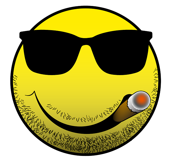 Smile Emoji smoking Cigar Round Beach Towel by Michael Spano - Pixels