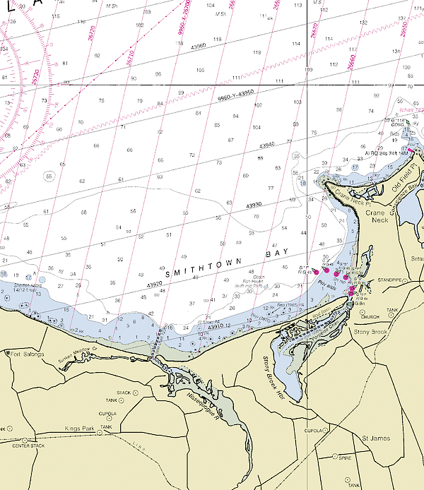 Smithtown Bay New York Nautical Chart Greeting Card for Sale by Sea Koast