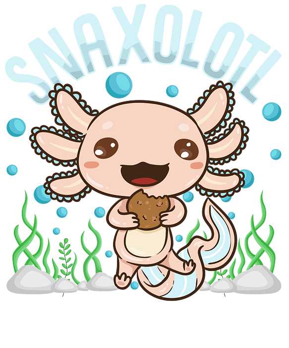 Cute & Funny Snaxolotl Adorable Snacking Axolotl' Two-Tone Mug