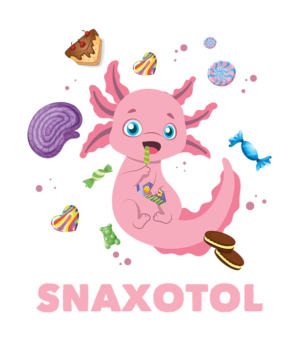 Cute Axolotl Lover Snaxolotl Kawaii Axolotl Food Sweets Poster